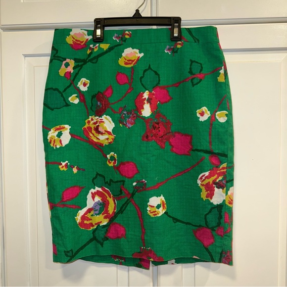 J. Crew Dresses & Skirts - J. Crew The Pencil Skirt Style B8203 Basketweave‎ Cotton Multi Color Size 2